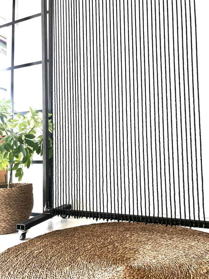 Forhæng i sorte træperler - 90x200cm - VIAMAJA.DK