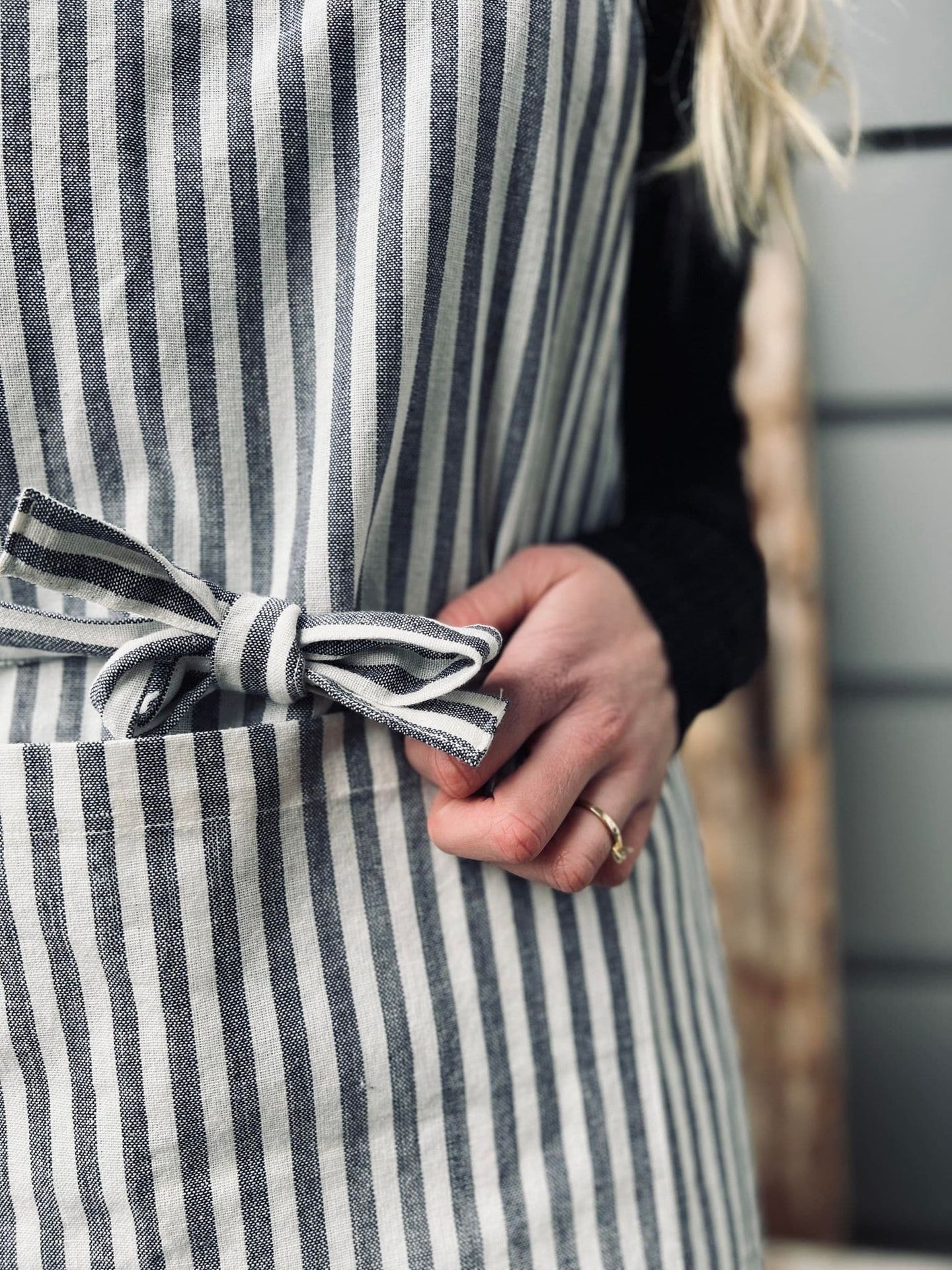 Forklæde - Blå strib - VIAMAJA.DK