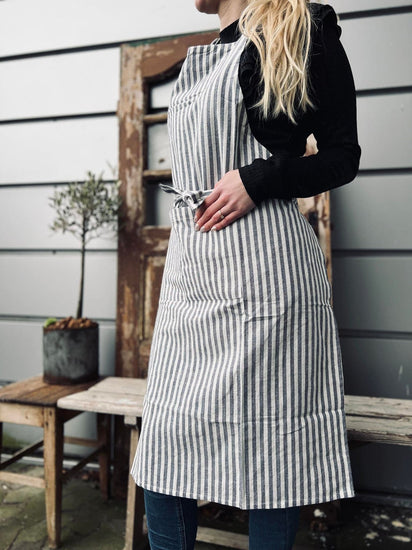 Forklæde - Blå strib - VIAMAJA.DK