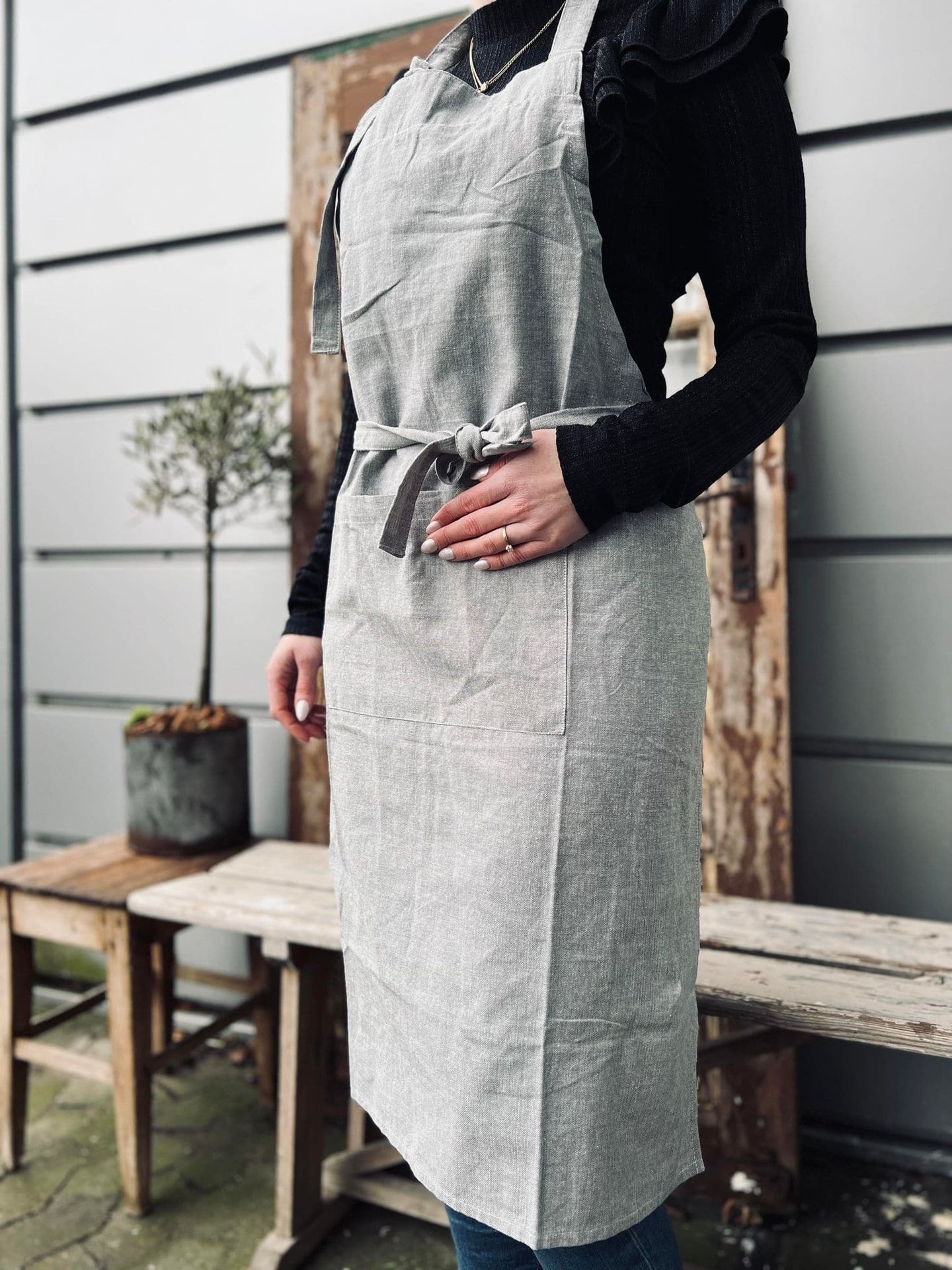 Forklæde - Grå - VIAMAJA.DK
