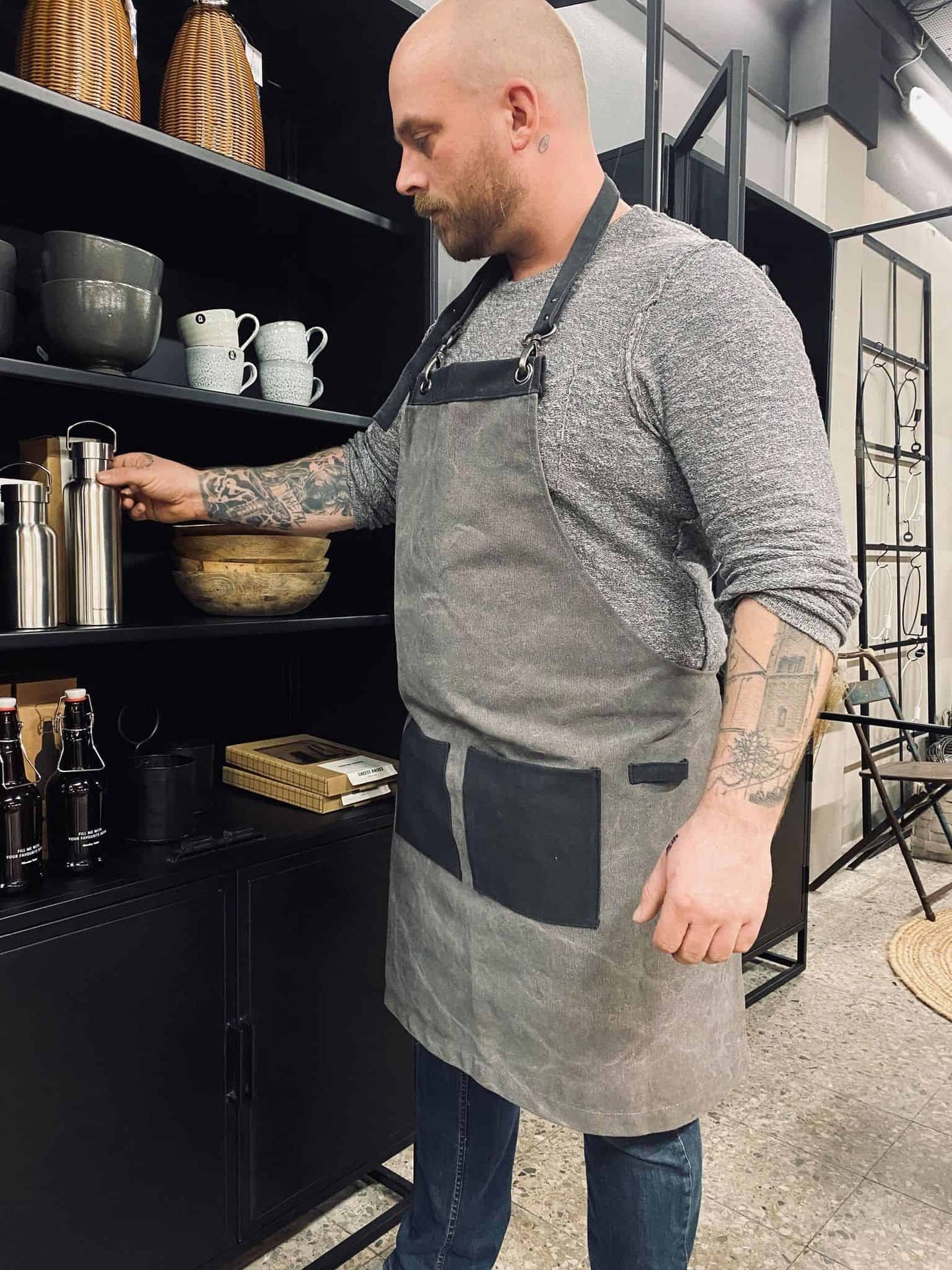 Forklæde Kanvas – Grå - VIAMAJA.DK