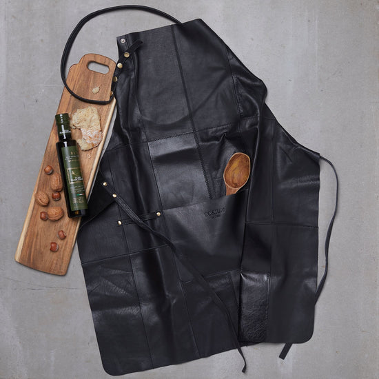 Forklæde sustainerbiliy – Sort læder - VIAMAJA.DK