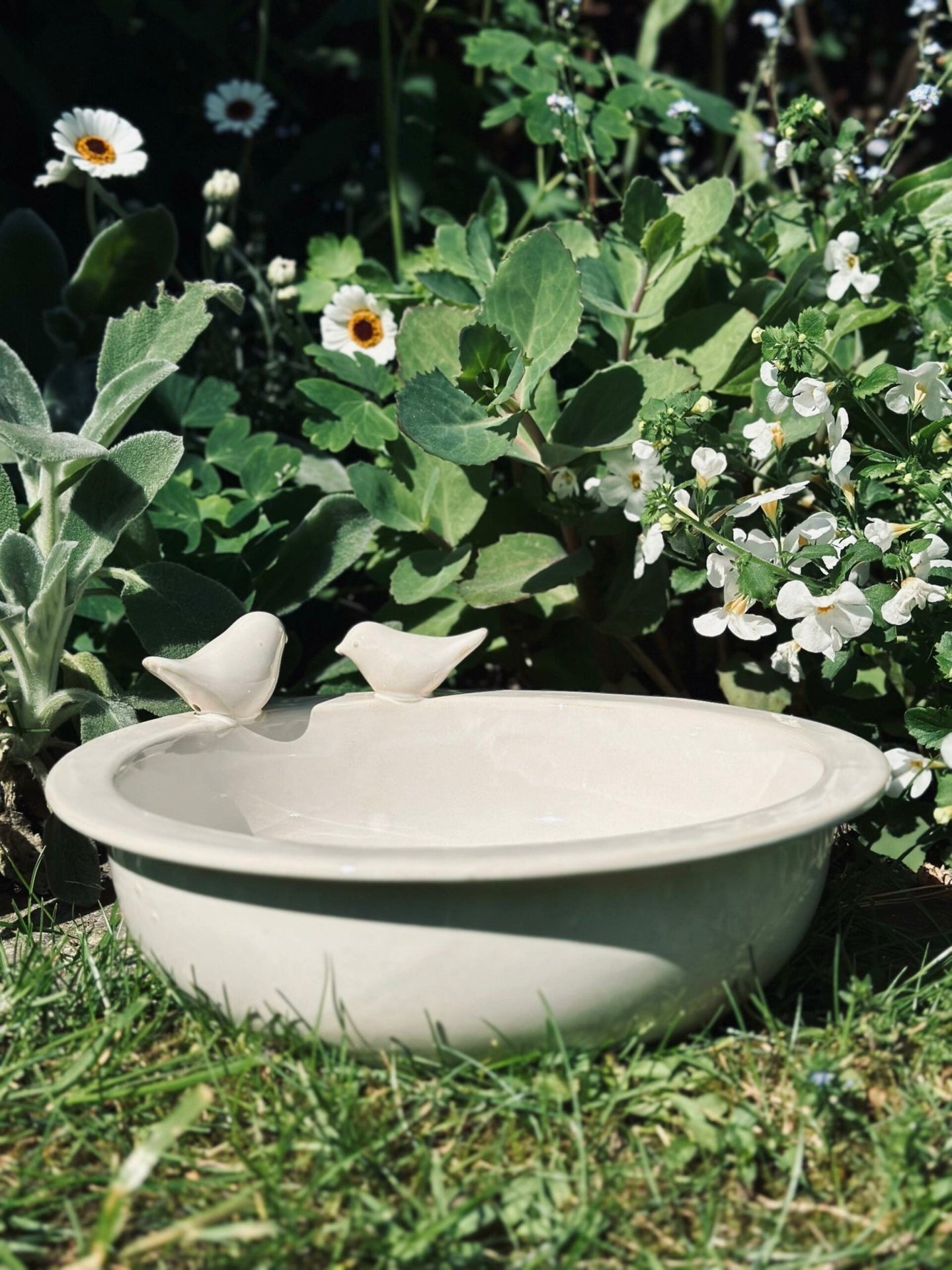 Fuglebad – Creme keramik - VIAMAJA.DK