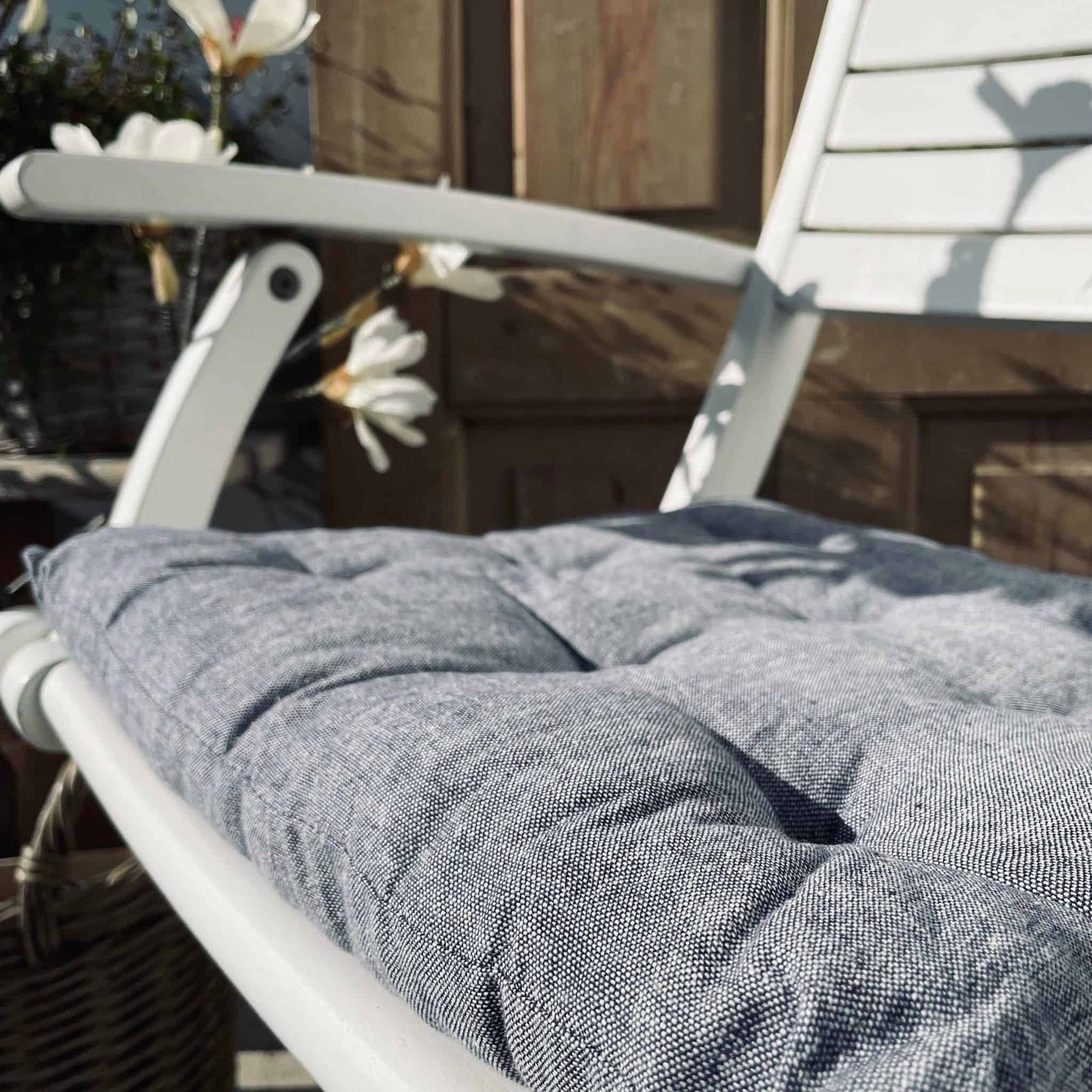 Futon hynde – Støvet Blå – 40×40 - VIAMAJA.DK