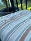Futonpute - striper i rustfarger, 40×40 - VIAMAJA.DK