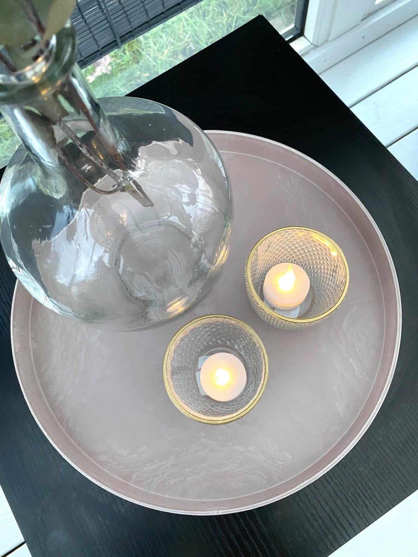 Fyrfadsstager i glas med guld kant - 3stk ass - VIAMAJA.DK