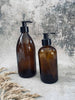 Gjenbruksflaske med pumpe – 500 ml – Brunt glass