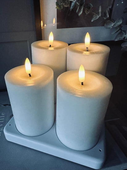 Genopladelig LED-Bloklys 4 stk - VIAMAJA.DK