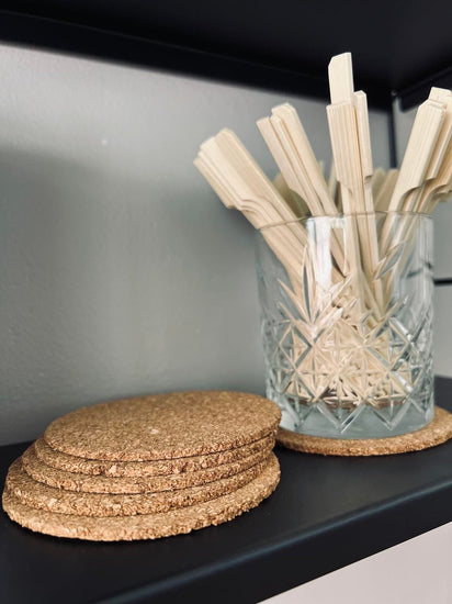 Glasbrikker - kork 6 stk - VIAMAJA.DK