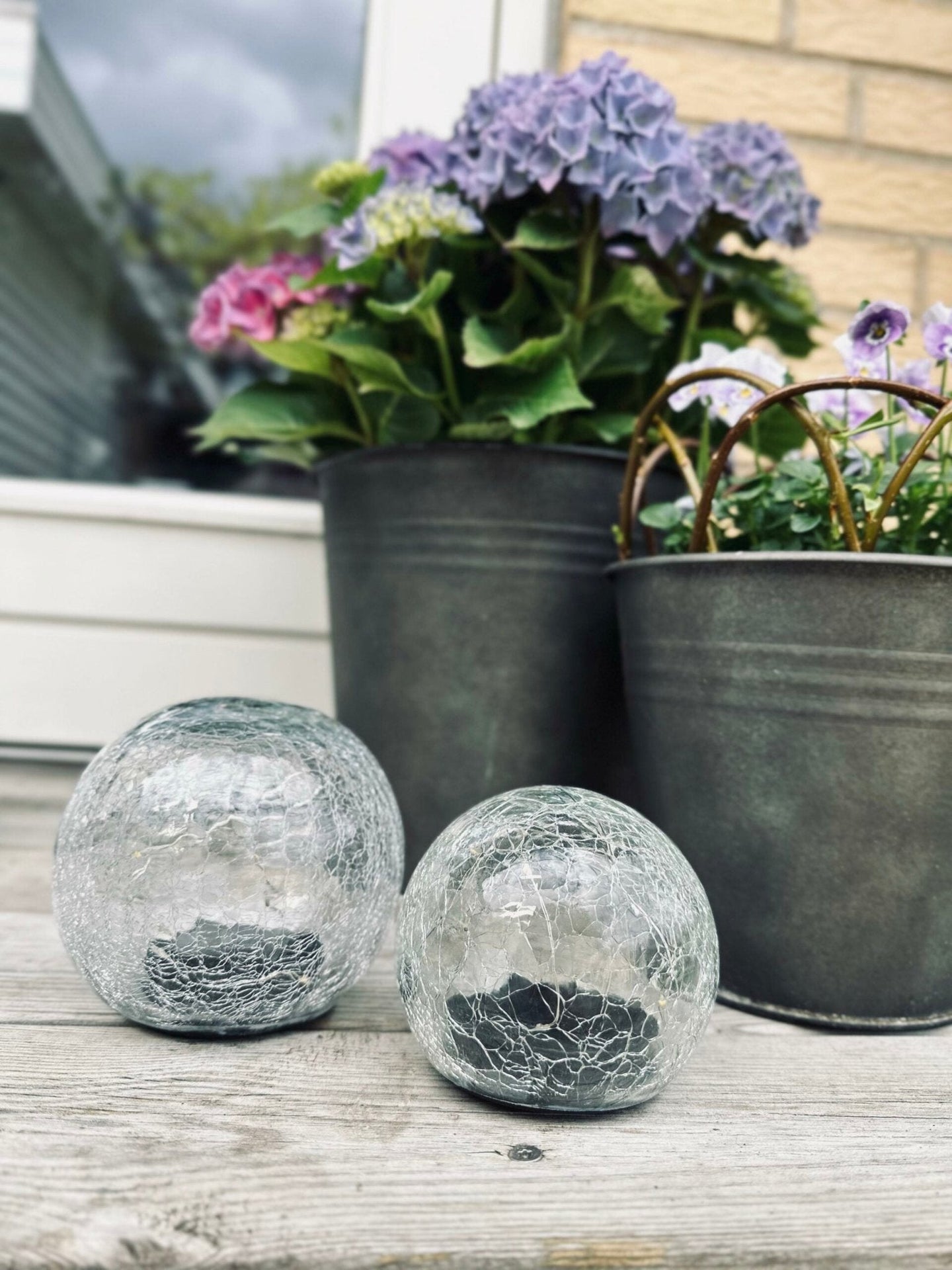 Glaskugle med solceller - Dia 10 cm - VIAMAJA.DK