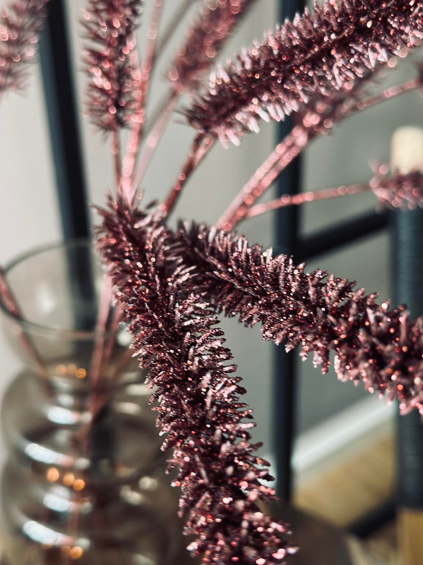 Gren med glitter - Blomme - VIAMAJA.DK