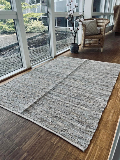 Gulvtæppe – 140x200cm Natur læder - VIAMAJA.DK