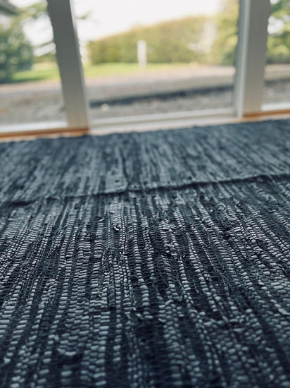 Gulvtæppe – 140x200cm sort læder - VIAMAJA.DK