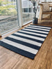 Gulvteppe BRED STRIB - 70x140cm koks / natur