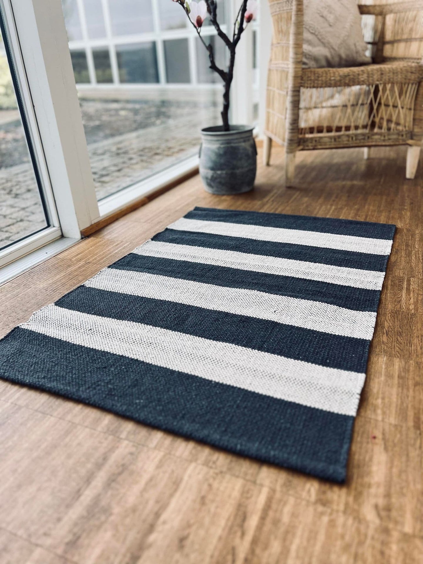 Gulvtæppe i Bomuld - 60x90cm koks / natur - VIAMAJA.DK