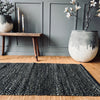 Gulvteppe i flettet skinn - 70x140cm Dark green