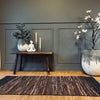 Gulvteppe i flettet skinn - Brun miks 70x140cm