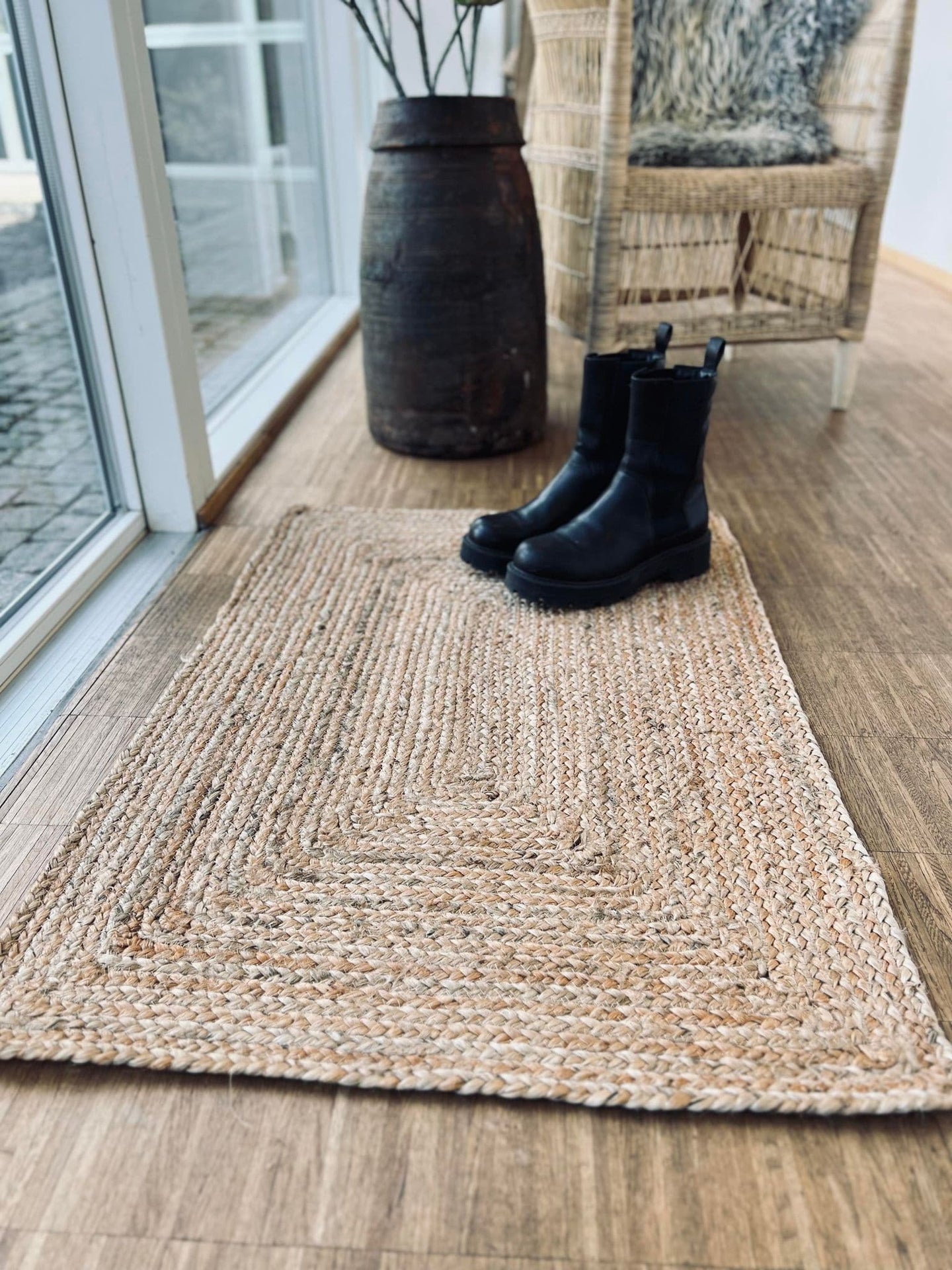 Gulvtæppe i jute - Måtte 60x90cm - VIAMAJA.DK