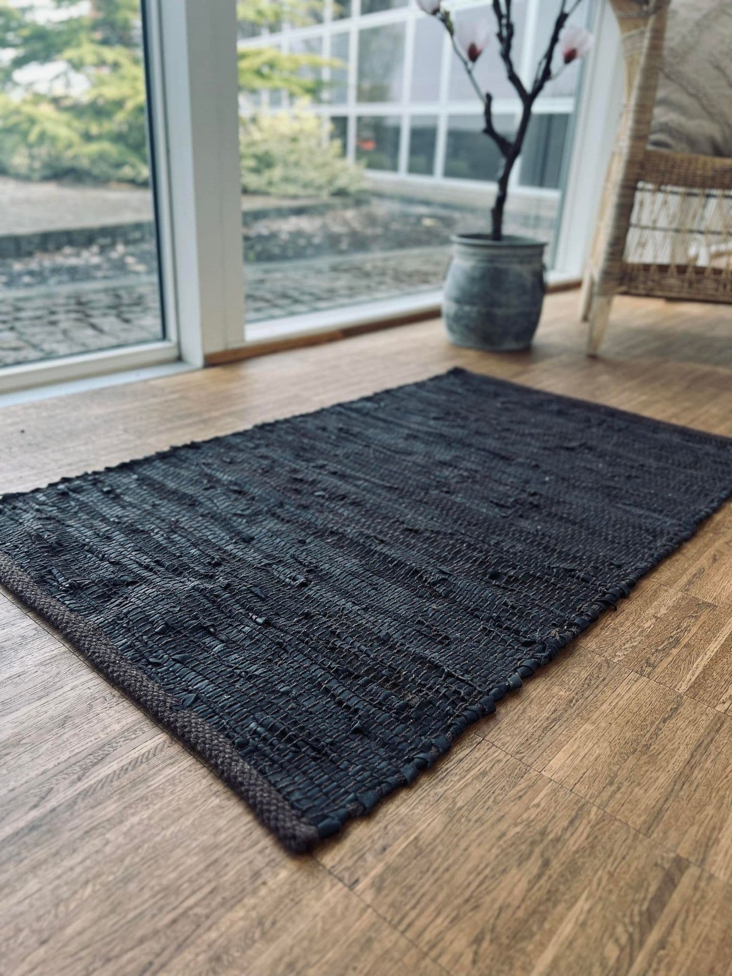 Gulvtæppe i læder - 60x90 Valnød - VIAMAJA.DK