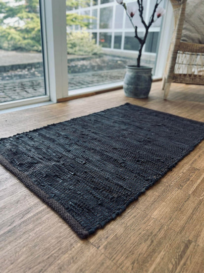 Gulvtæppe i læder - 60x90 Valnød - VIAMAJA.DK