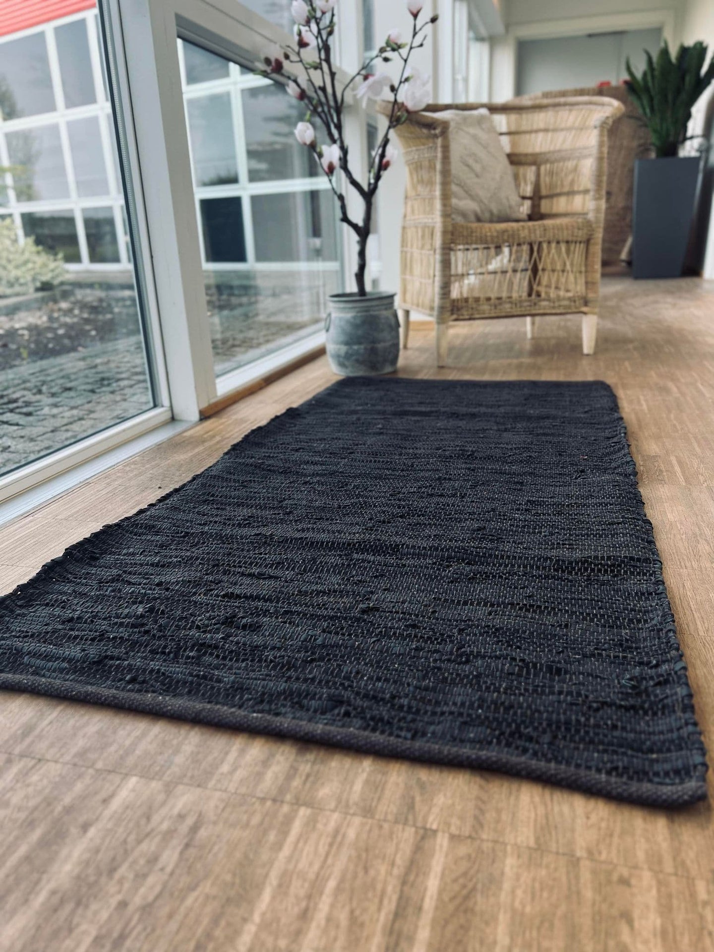 Gulvtæppe i læder - 70x140cm Valnød - VIAMAJA.DK