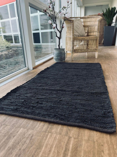 Gulvtæppe i læder - 70x140cm Valnød - VIAMAJA.DK
