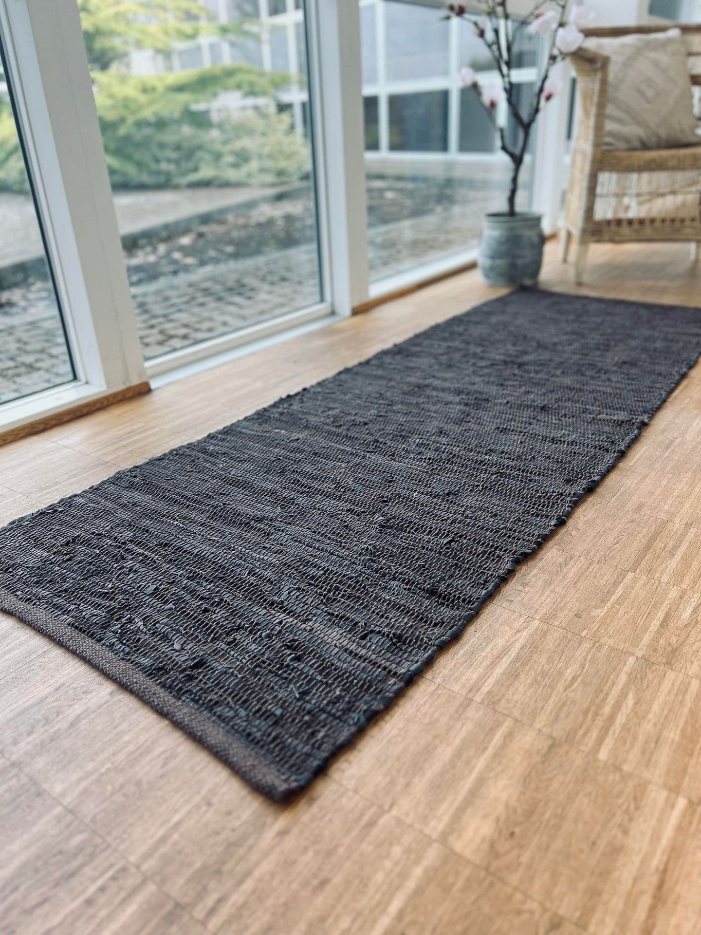 Gulvtæppe i læder - 70x200 cm Valnød - VIAMAJA.DK