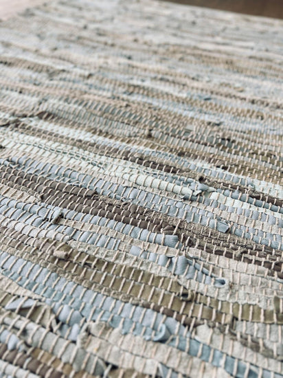 Gulvtæppe i læder - 70x200cm Beige - VIAMAJA.DK