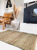 Gulvteppe i Oliven skinn og jute / baderomsmatte – 60x90cm