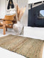 Gulvtæppe i Oliven skind og jute / bademåtte – 60x90cm - VIAMAJA.DK