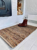 Gulvteppe i skinn og jute - Brun 60×90