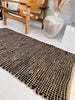 Gulvteppe i skinn og jute - Sort 70x200 cm