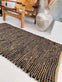 Gulvtæppe i skind og jute - Sort 70x300cm - VIAMAJA.DK