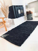 Gulvteppe i skinn – Sort 70x300 cm