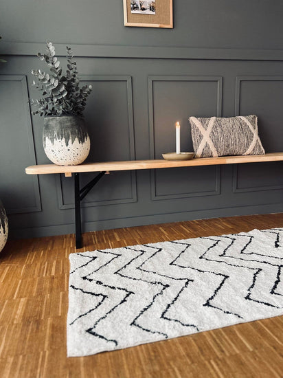 Gulvtæppe ZIGZAG 70x140 - VIAMAJA.DK