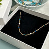 Halskjede Hollie blue 18k forgylt – Vanntett