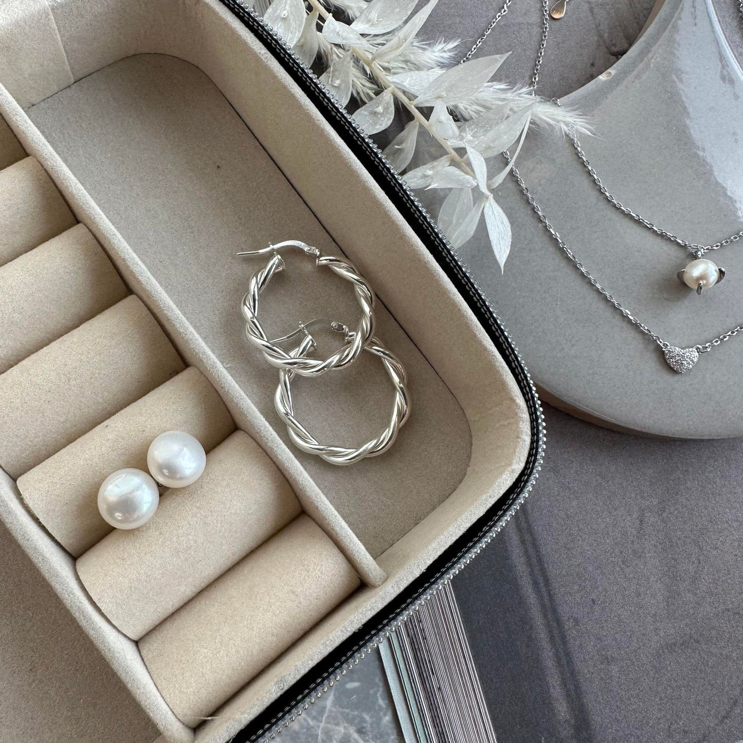 Halskæde Irina Sterling Silver - Hjerte m. Zirkoner - VIAMAJA.DK