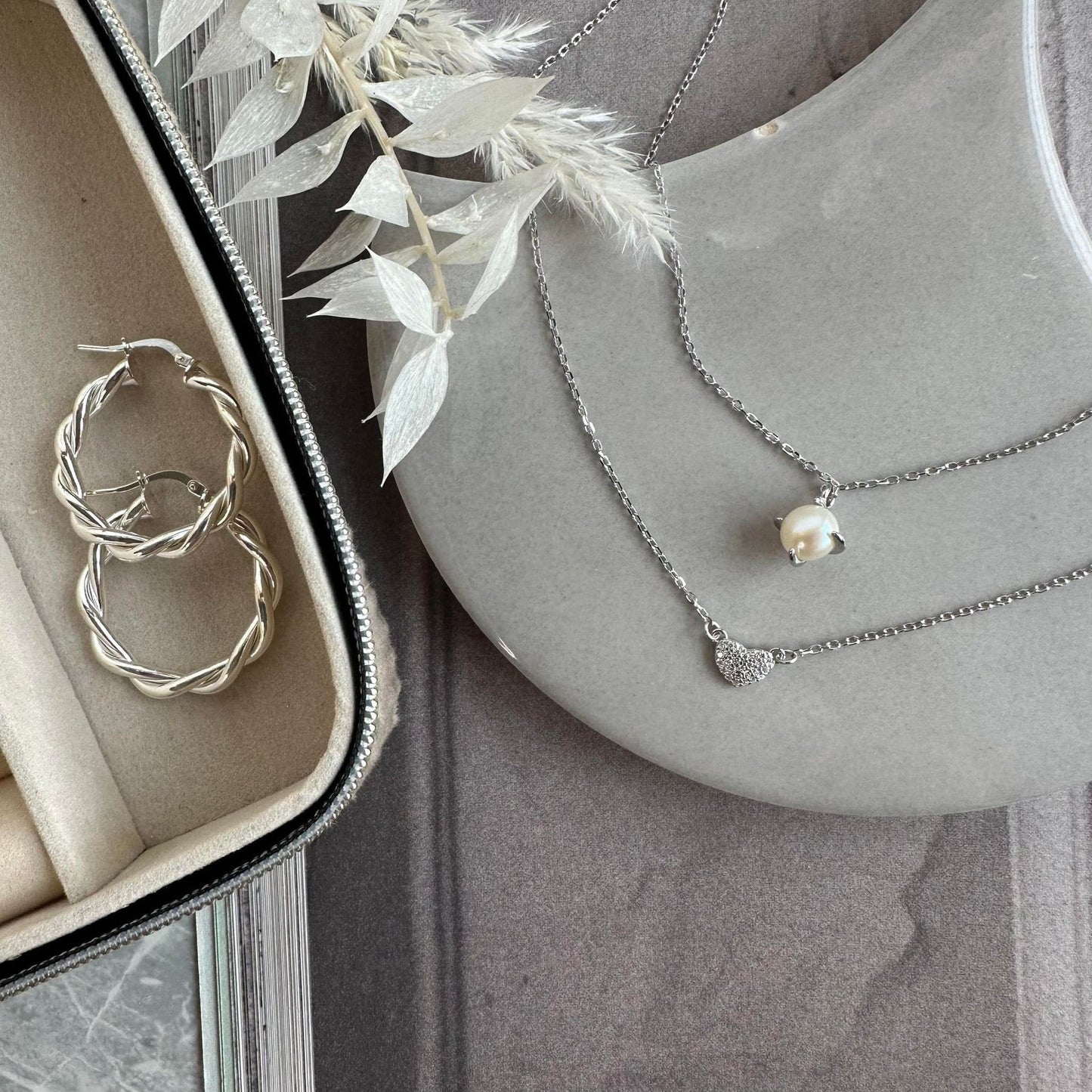 Halskæde Irina Sterling Silver - Hjerte m. Zirkoner - VIAMAJA.DK