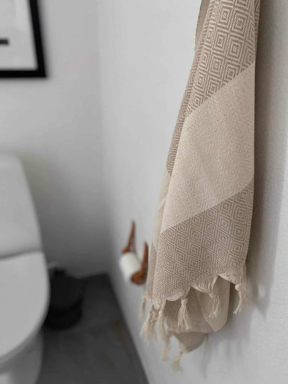 Hamam håndklæde – Diamond beige - 50x100 - VIAMAJA.DK