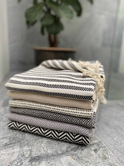 Hamam håndklæde – Diamond grå – 50x100 - VIAMAJA.DK