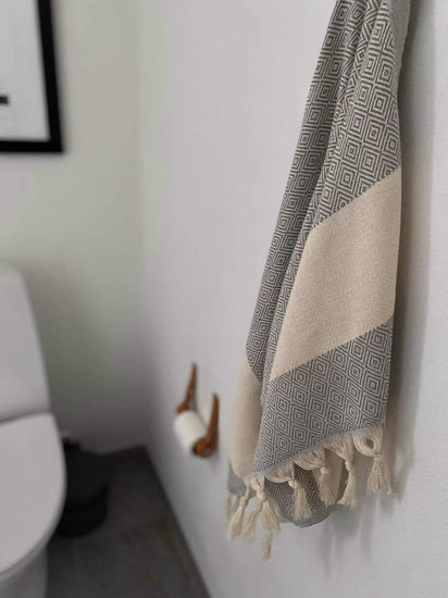 Hamam håndklæde – Diamond grå – 50x100 - VIAMAJA.DK