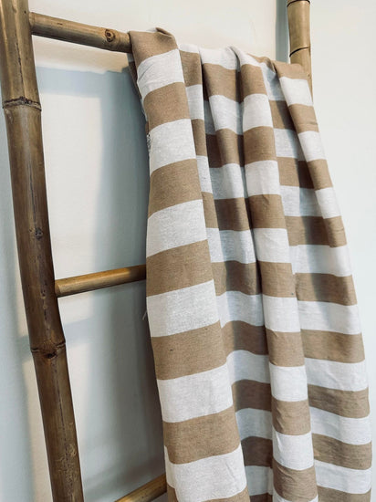 Hammam håndklæde – Beige strib - VIAMAJA.DK