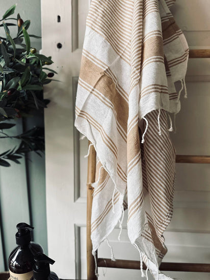 Hammam håndklæde - Beige summer - VIAMAJA.DK