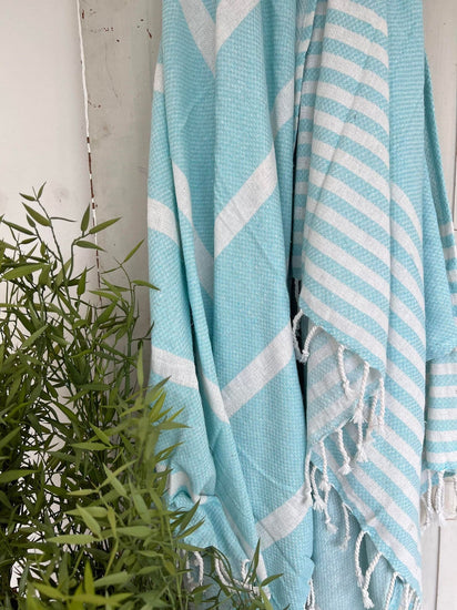 Hammam håndklæde - BLUE MIX Økotex - VIAMAJA.DK