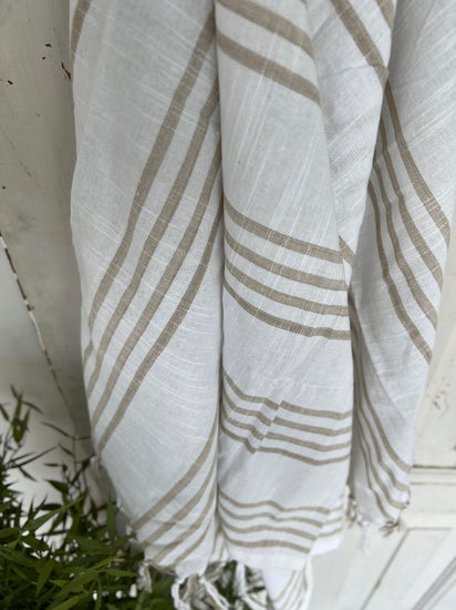 Hammam håndklæde - COTTON Beige Økotex - VIAMAJA.DK