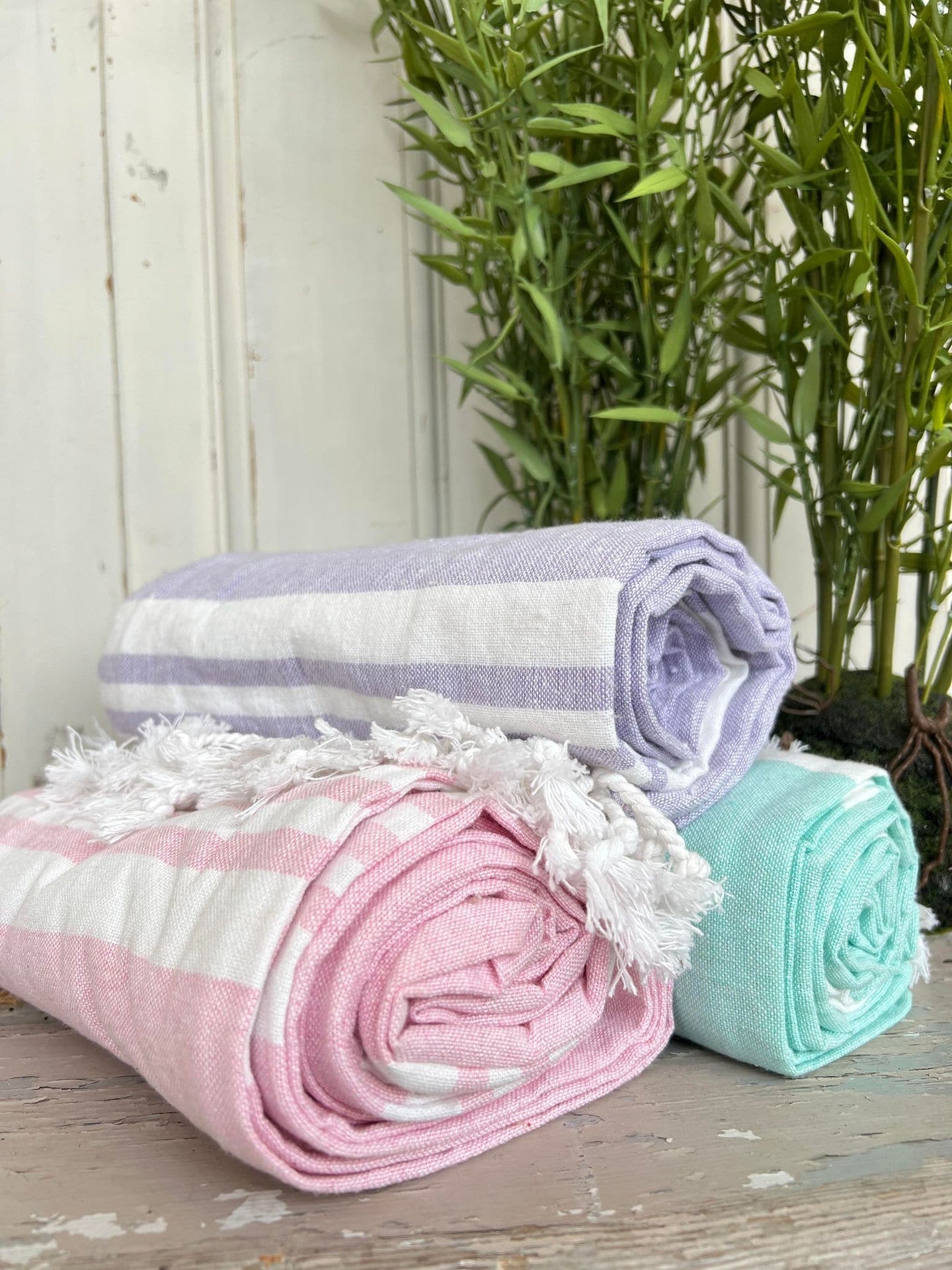 Hammam håndklæde - Pastel grøn Økotex - VIAMAJA.DK