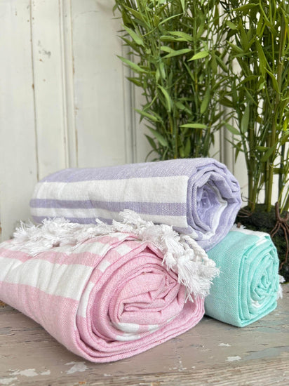 Hammam håndklæde - Pastel lyserød Økotex - VIAMAJA.DK