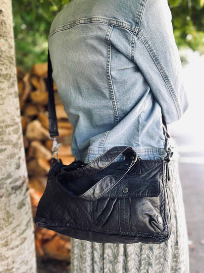 Håndtaske/ crossbody VICTORIA i blød skind - VIAMAJA.DK