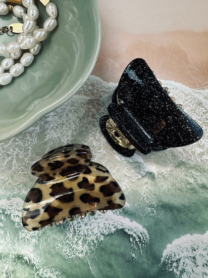 Hårklemmer Black / Leopard – Sæt med 2 stk - VIAMAJA.DK