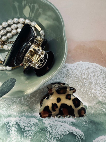 Hårklemmer Black / Leopard – Sæt med 2 stk - VIAMAJA.DK